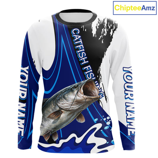 Catfish Fishing Jersey Personalized Name Fishing Shirt, Angler Tournament Fishing Apparel NHT869