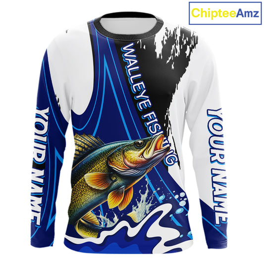 Walleye Fishing Jersey Personalized Name Fishing Shirt, Angler Tournament Fishing Apparel NHT871