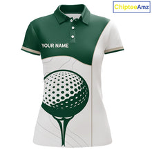 Load image into Gallery viewer, Green White Golf Ball Womens Golf Polo Shirts Custom Golf Clothing For Ladies NHT883