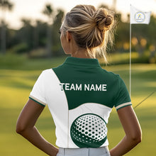 Load image into Gallery viewer, Green White Golf Ball Womens Golf Polo Shirts Custom Golf Clothing For Ladies NHT883