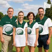 Load image into Gallery viewer, Green White Golf Ball Womens Golf Polo Shirts Custom Golf Clothing For Ladies NHT883