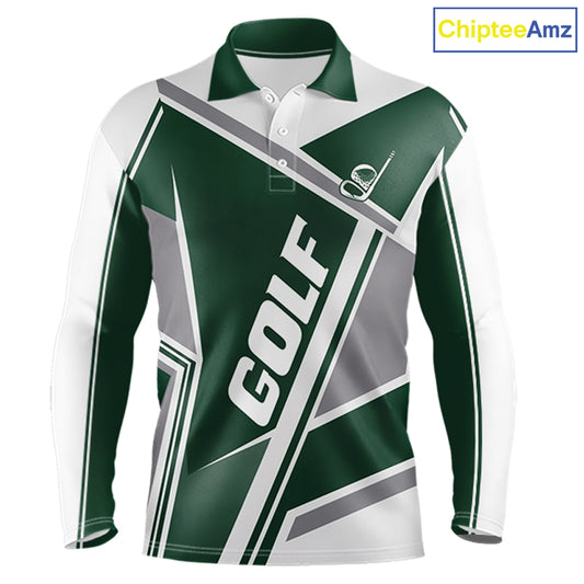 Green Mens Golf Polo Shirt Custom Golf Shirts For Team Personalized Golf Gifts NHT721