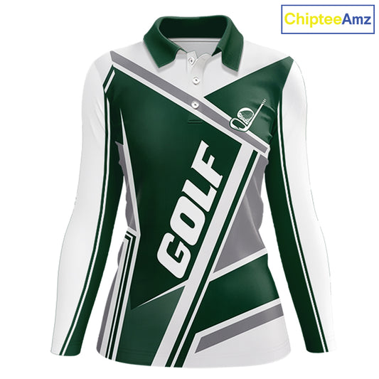 Green Womens Golf Polo Shirt Custom Golf Shirts For Team Personalized Golf Gifts NHT721