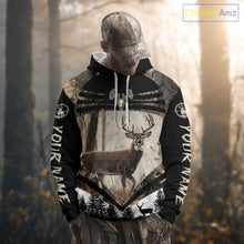 Load image into Gallery viewer, Best Deer Hunting Shirt 3D Custom Name Hoodie, Hunting Sweatshirt for Men NHT349