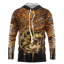 Load image into Gallery viewer, Custom Walleye Long Sleeve Tournament Camo Fishing Shirts, Walleye Fishing Jerseys NHT410