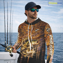 Load image into Gallery viewer, Custom Walleye Long Sleeve Tournament Camo Fishing Shirts, Walleye Fishing Jerseys NHT410