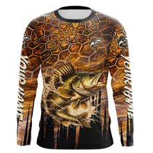 Load image into Gallery viewer, Custom Walleye Long Sleeve Tournament Camo Fishing Shirts, Walleye Fishing Jerseys NHT410