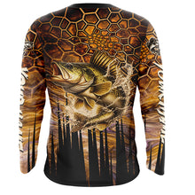 Load image into Gallery viewer, Custom Walleye Long Sleeve Tournament Camo Fishing Shirts, Walleye Fishing Jerseys NHT410