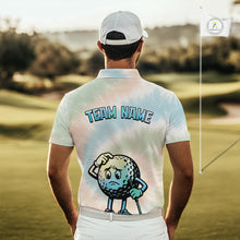 Load image into Gallery viewer, Funny Tie Dye Golf Team Polo Shirt – Cartoon Golf Ball Golfer Shirt, Personalized Golf Family Team Shirt NHT741