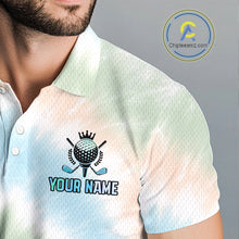 Load image into Gallery viewer, Funny Tie Dye Golf Team Polo Shirt – Cartoon Golf Ball Golfer Shirt, Personalized Golf Family Team Shirt NHT741