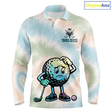 Load image into Gallery viewer, Funny Tie Dye Golf Team Polo Shirt – Cartoon Golf Ball Golfer Shirt, Personalized Golf Family Team Shirt NHT741