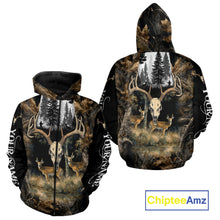Load image into Gallery viewer, Deer Hunting Gift, Personalized Whitetail Deer Hunting 3D All Over Printed Camo Hoodie NHT361