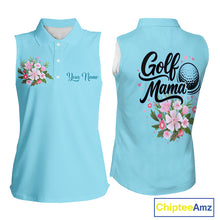 Load image into Gallery viewer, Blue Golf Mama Womens Polo Shirt, Funny Golf Mom Shirt, Mothers Day Gift For Golf Lover Mom, Ladies Golf Polo NHT750
