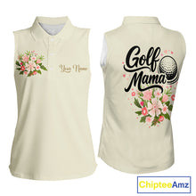Load image into Gallery viewer, Beige Golf Mama Womens Polo Shirt, Funny Golf Mom Shirt, Mothers Day Gift For Golf Lover Mom, Ladies Golf Polo NHT752