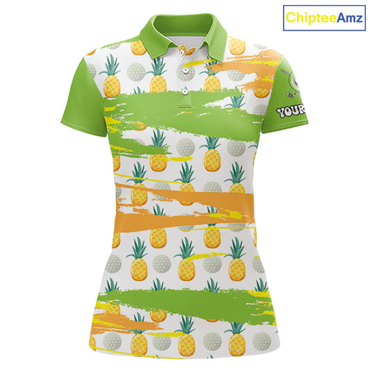 Personalized Pineapple Pattern Womens Golf Polo Shirts Team Golf Clothes Best Golf Gifts NHT753