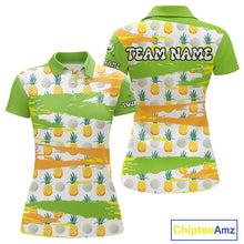 Load image into Gallery viewer, Personalized Pineapple Pattern Womens Golf Polo Shirts Team Golf Clothes Best Golf Gifts NHT753