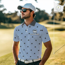 Load image into Gallery viewer, Personalized Mens Golf Jersey Spade Argyle Pattern, Performance Sportswear Golf Polo Shirt NHT755