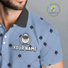 Load image into Gallery viewer, Personalized Mens Golf Jersey Spade Argyle Pattern, Performance Sportswear Golf Polo Shirt NHT755