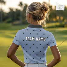 Load image into Gallery viewer, Personalized Womens Golf Jersey Spade Argyle Pattern, Performance Sportswear Golf Polo Shirt NHT755