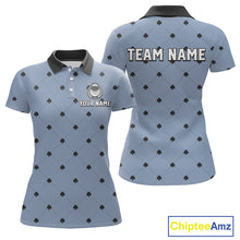 Load image into Gallery viewer, Personalized Womens Golf Jersey Spade Argyle Pattern, Performance Sportswear Golf Polo Shirt NHT755