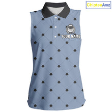 Load image into Gallery viewer, Personalized Sleeveless Womens Golf Jersey Spade Argyle Pattern, Performance Sportswear Golf Polo Shirt NHT755