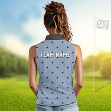 Load image into Gallery viewer, Personalized Sleeveless Womens Golf Jersey Spade Argyle Pattern, Performance Sportswear Golf Polo Shirt NHT755