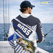 Load image into Gallery viewer, Personalized Bass Fishing Jerseys For Fishing Team, Largemouth Bass Hooded Fishing Shirt Long Sleeve NHT918