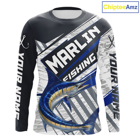 Personalized Marlin Fishing Jerseys For Fishing Team, Marlin Fishing Shirts Long Sleeve NHT919