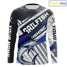 Load image into Gallery viewer, Personalized Sailfish Fishing Jerseys For Fishing Team, Sailfish Fishing Shirts Long Sleeve NHT920