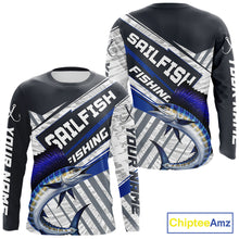 Load image into Gallery viewer, Personalized Sailfish Fishing Jerseys For Fishing Team, Sailfish Fishing Shirts Long Sleeve NHT920