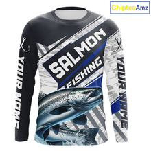 Load image into Gallery viewer, Personalized Chinook Salmon Fishing Jerseys For Fishing Team, Salmon Fishing Shirts Long Sleeve NHT921
