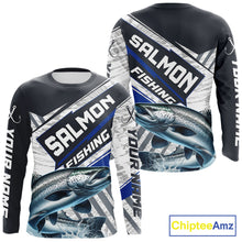 Load image into Gallery viewer, Personalized Chinook Salmon Fishing Jerseys For Fishing Team, Salmon Fishing Shirts Long Sleeve NHT921