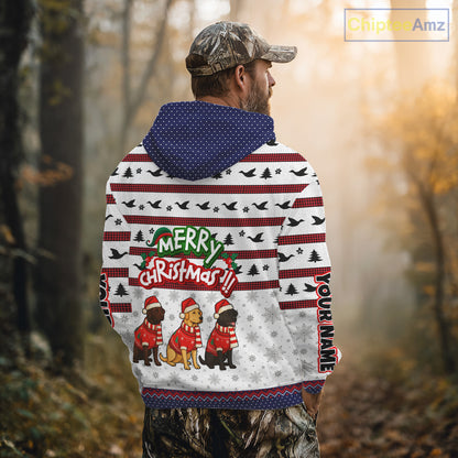 Custom Merry Christmas Shirt – Personalized Duck Hunting Christmas Shirt with Custom Name NHT309