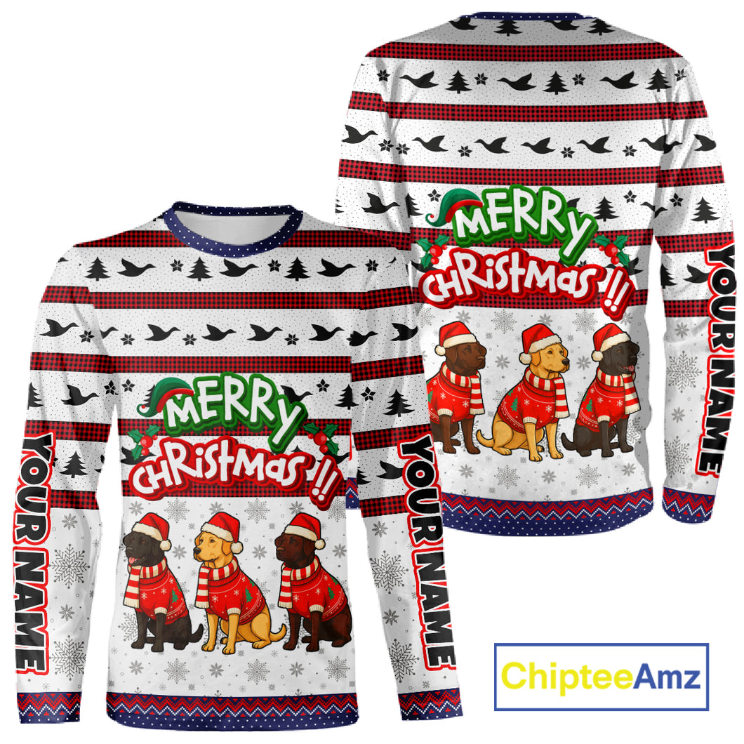 Custom Merry Christmas Shirt – Personalized Duck Hunting Christmas Shirt with Custom Name NHT309