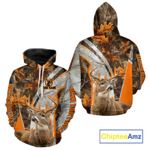 Load image into Gallery viewer, Whitetail Deer Hunting 3D All-Over Print Shirt with Deer Buck, Orange Camo for Deer Hunters NHT249