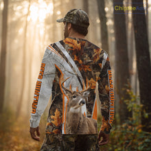 Load image into Gallery viewer, Whitetail Deer Hunting 3D All-Over Print Shirt with Deer Buck, Orange Camo for Deer Hunters NHT249