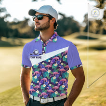 Load image into Gallery viewer, Purple Flamingo Tropical Pattern Golf Polo Shirt Custom Golf Shirts For Mens NHT584