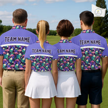 Load image into Gallery viewer, Purple Flamingo Tropical Pattern Golf Polo Shirt Custom Golf Shirts For Mens NHT584