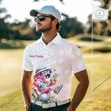 Load image into Gallery viewer, Funny Flamingo Golf Shirt With Pattern Pink Tropical – Personalized Name &amp; Team Custom Polo for Men NHT597