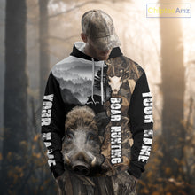 Load image into Gallery viewer, Wild Boar Hunting Camo Custom Name Shirts, Personalized Boar Hunting Clothes NHT324