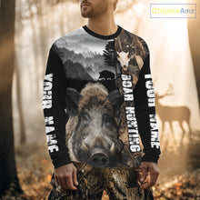 Load image into Gallery viewer, Wild Boar Hunting Camo Custom Name Shirts, Personalized Boar Hunting Clothes NHT324