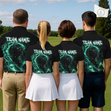 Load image into Gallery viewer, Green Grim Reaper Mens Golf Polo Shirt – Personalized Team Name Gothic Golf Jersey NHT1143