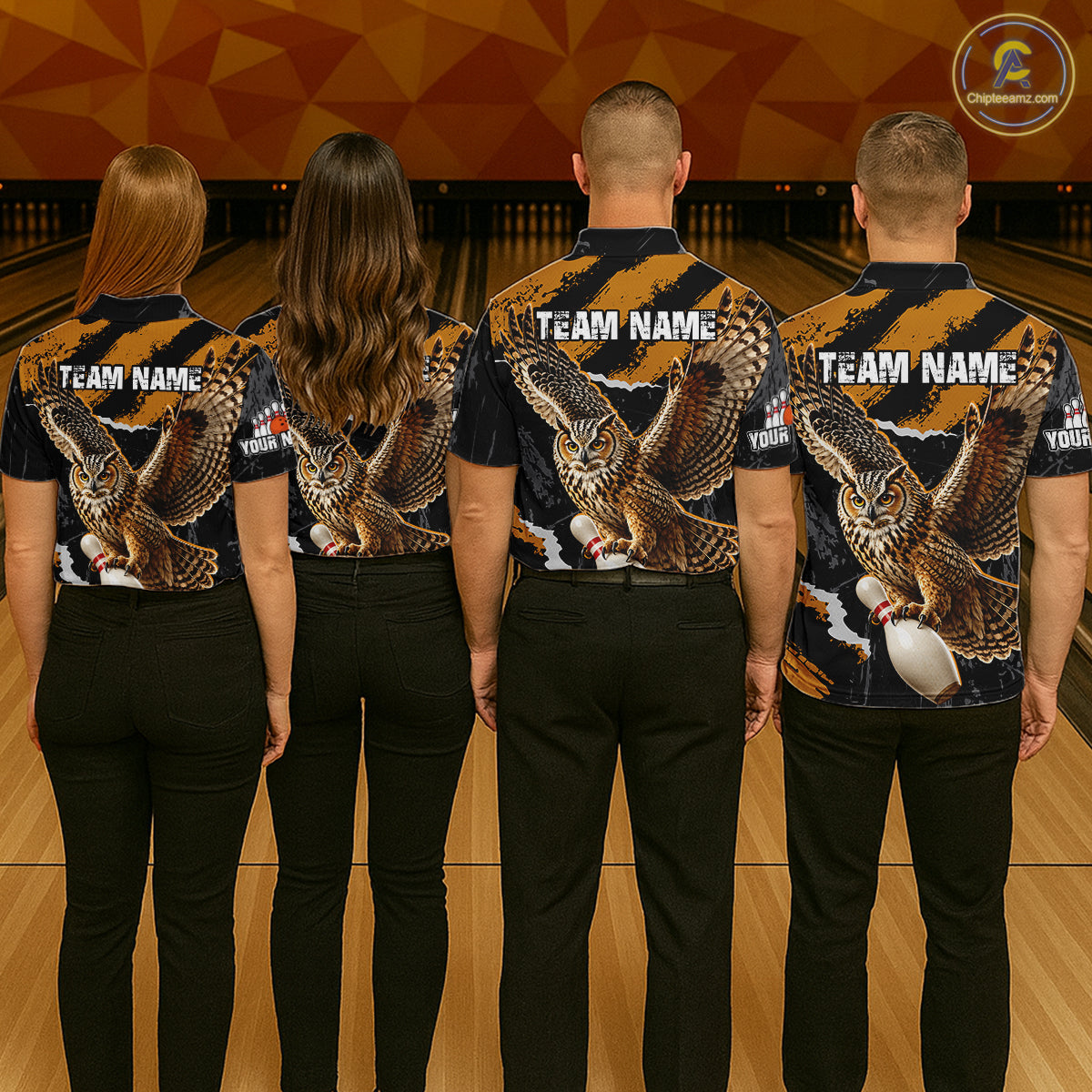 Owl Bowling Polo Shirt & 1/4 Zip Personalized Custom Name Bowling Team Jersey For Men NHT1287