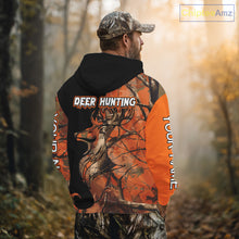 Load image into Gallery viewer, Deer Hunting Big Game Black Camo Orange Custom Name 3D All Over Print Shirts, Hunting Gift NHT267