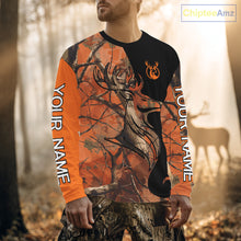 Load image into Gallery viewer, Deer Hunting Big Game Black Camo Orange Custom Name 3D All Over Print Shirts, Hunting Gift NHT267