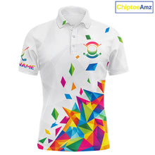 Load image into Gallery viewer, Custom Name Mens Golf Polo Jerseys – Breathable Colorful Geometric Athletic Shirt NHT839