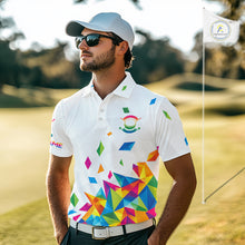 Load image into Gallery viewer, Custom Name Mens Golf Polo Jerseys – Breathable Colorful Geometric Athletic Shirt NHT839