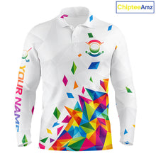Load image into Gallery viewer, Custom Name Mens Golf Polo Jerseys – Breathable Colorful Geometric Athletic Shirt NHT839