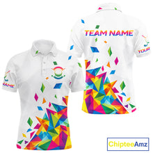 Load image into Gallery viewer, Custom Name Mens Golf Polo Jerseys – Breathable Colorful Geometric Athletic Shirt NHT839