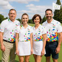 Load image into Gallery viewer, Custom Name Mens Golf Polo Jerseys – Breathable Colorful Geometric Athletic Shirt NHT839